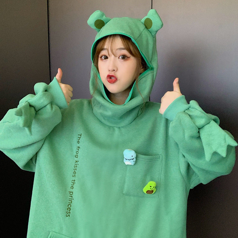 Girlfriend Couple  Frog Pullover Hoodie