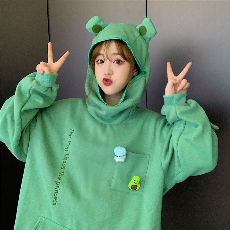 Girlfriend Couple  Frog Pullover Hoodie