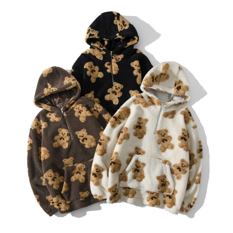 Japanese Vintage Bear Hooded Sweater