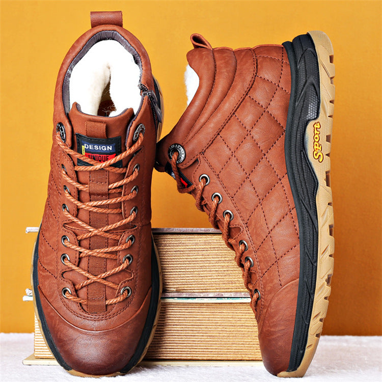 Winter Velvet Zipper Warm Shoes
