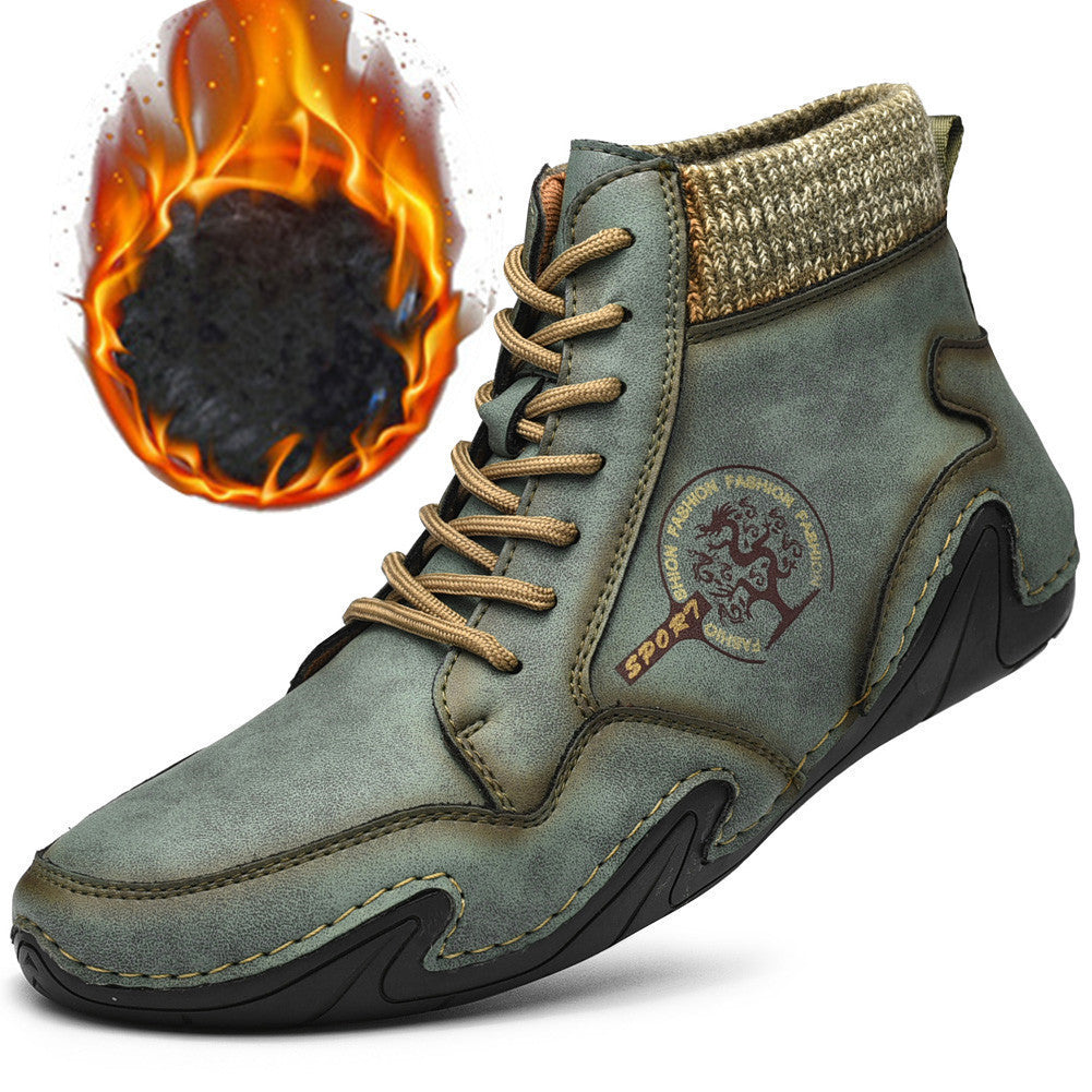 Men Handmade Leather Comfy Soft Sock Ankle Boots