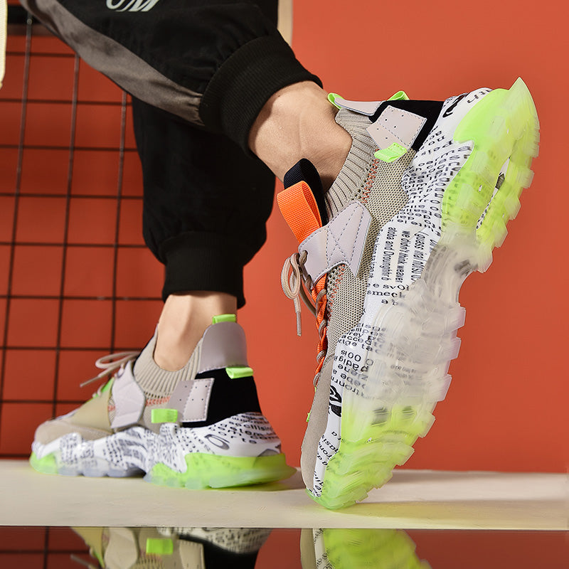 Graffiti Breathable Mesh Platform Casual Sneakers