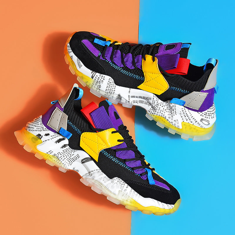 Graffiti Breathable Mesh Platform Casual Sneakers