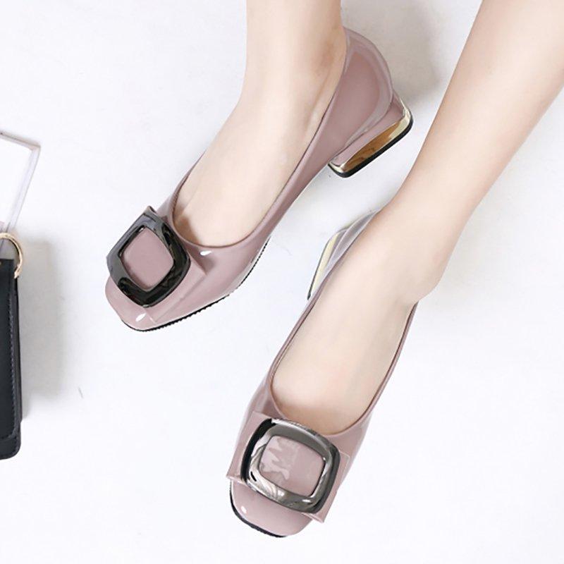Daily Chunky Heel Low Square Toe Heels