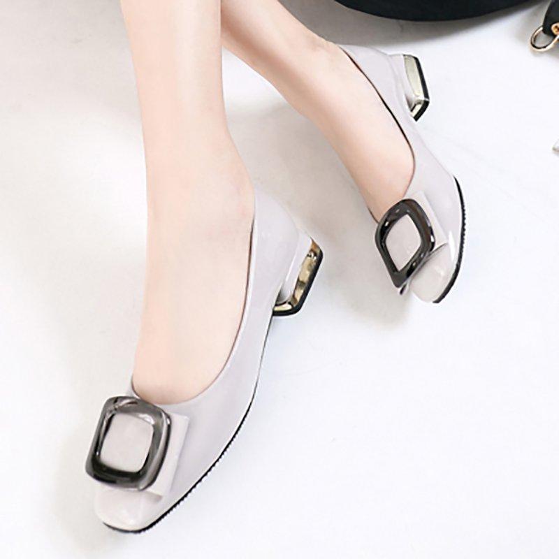 Daily Chunky Heel Low Square Toe Heels