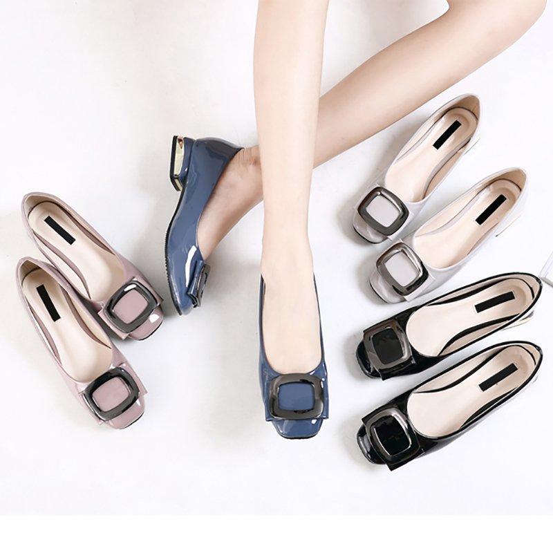Daily Chunky Heel Low Square Toe Heels