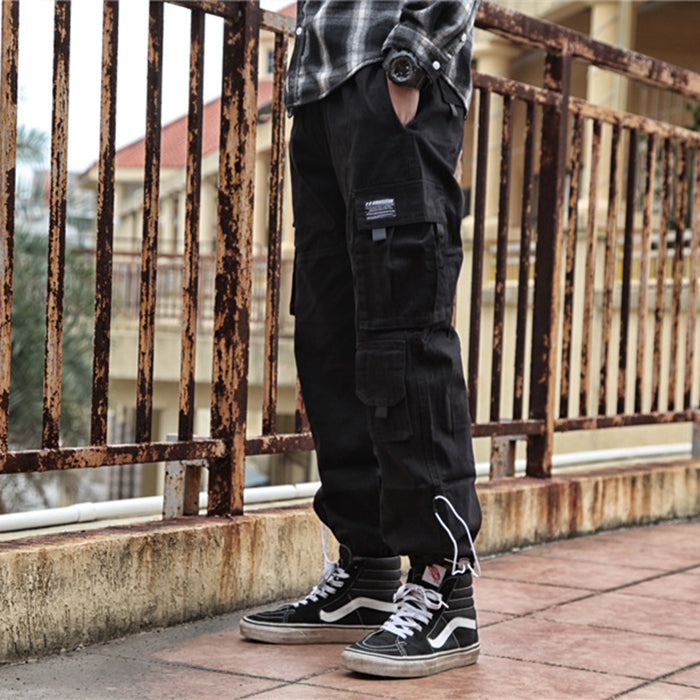 Japanese Big Pocket Straight Loose Overalls