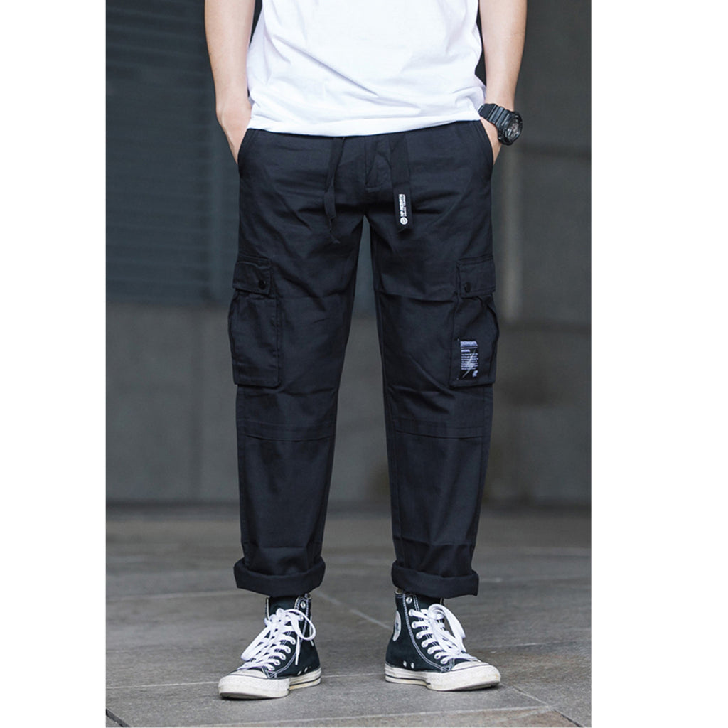 Japanese Multi-Pocket Drawstring Overalls