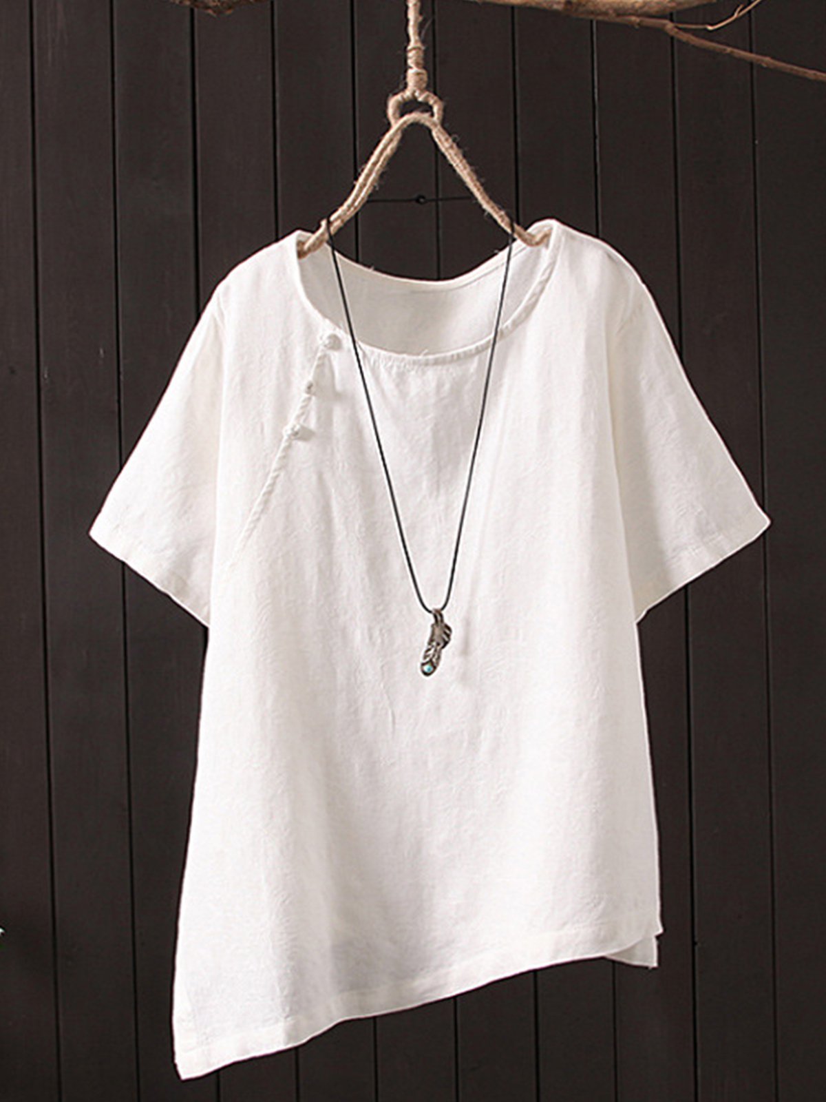 Casual Short Sleeve Round Neck Plus Size Tops