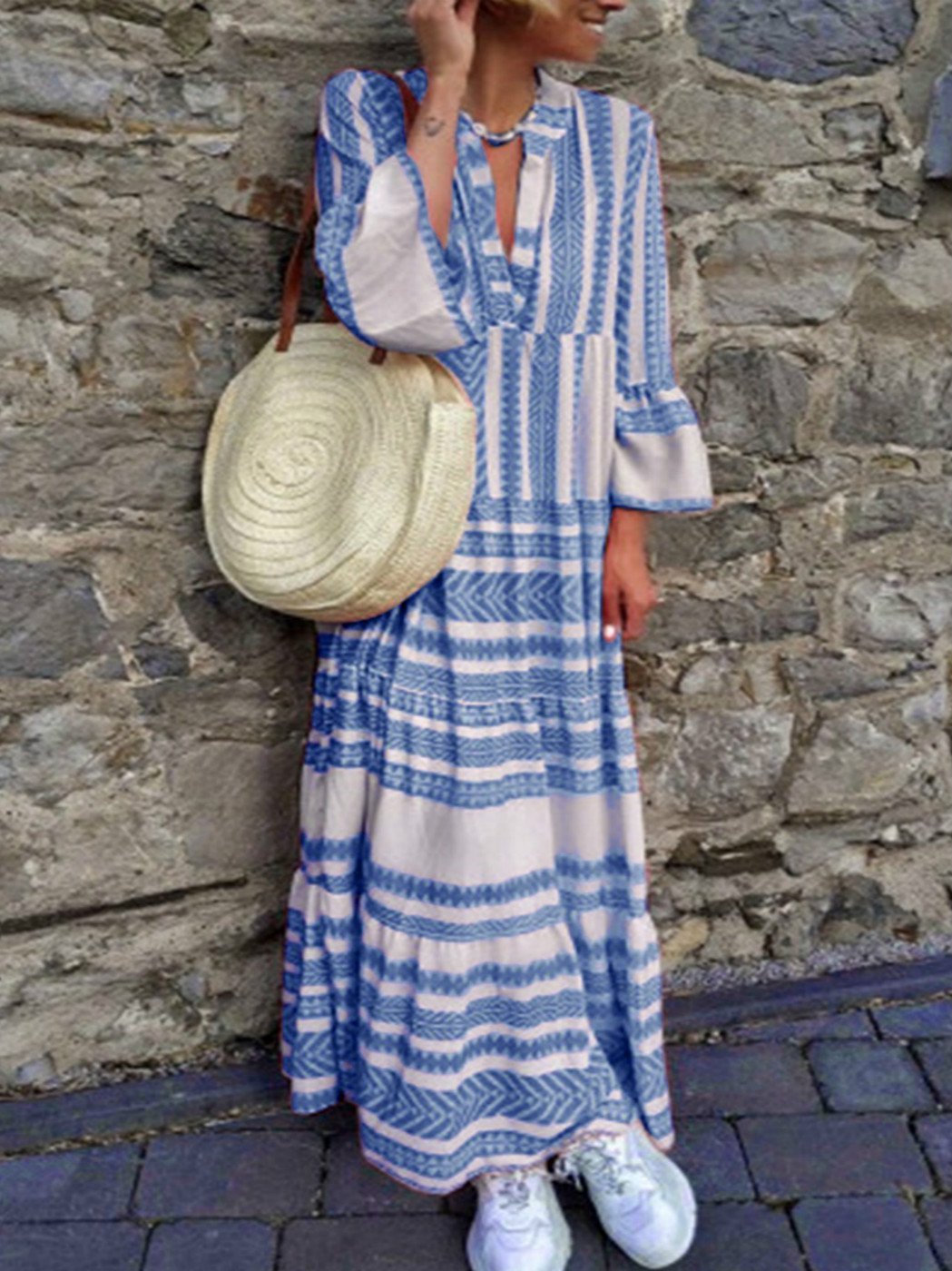Pink Women Dresses Daily Printed Tribal Dresses