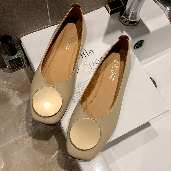 Soft Square Toe Elegant Date Flat Heel Shoes