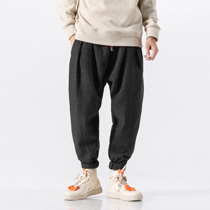 Japanese Thick Casual Plaid Trousers