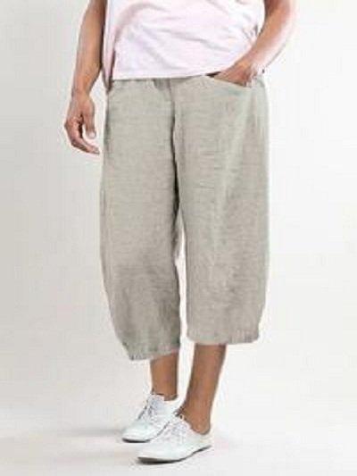 Summer Pockets Shift Casual Capri Pants