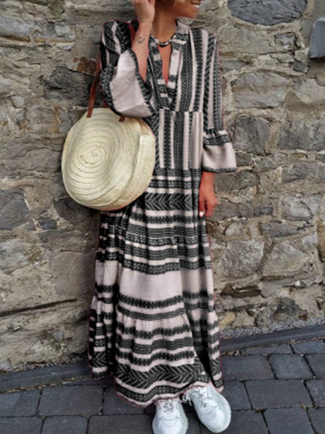 Pink Women Dresses Daily Printed Tribal Dresses