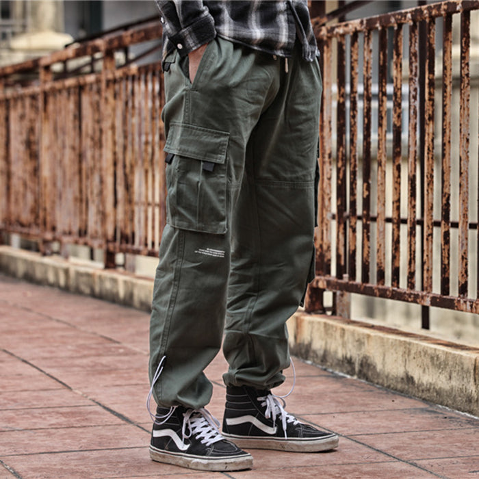 Japanese Big Pocket Straight Loose Overalls
