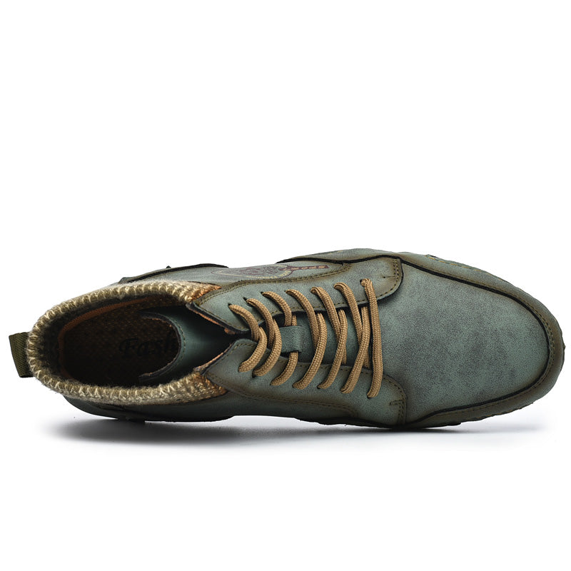 Men Handmade Leather Comfy Soft Sock Ankle Boots