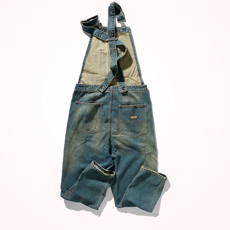 Retro Loose Small Straight-Leg One-Piece Jeans
