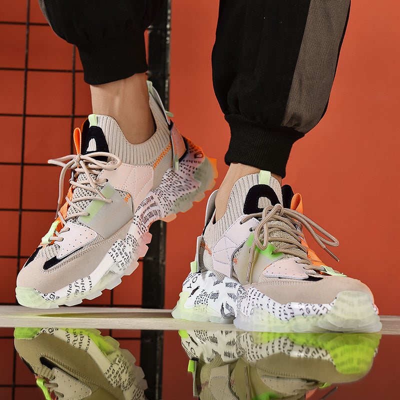Graffiti Breathable Mesh Platform Casual Sneakers