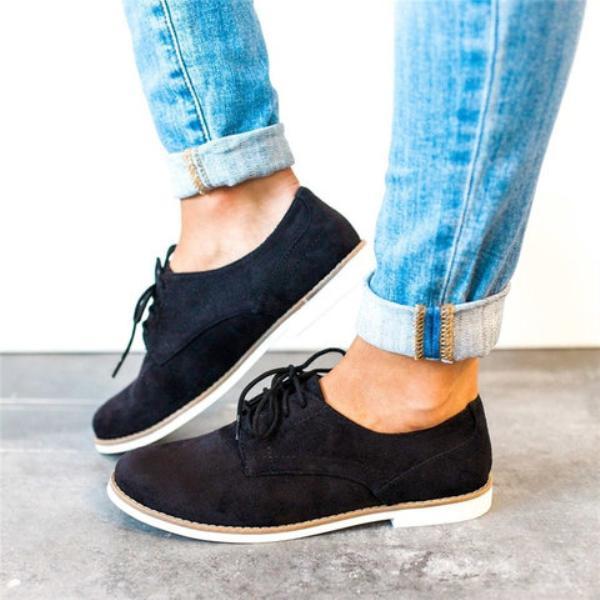 Comfort Low Heel Oxford Shoes Lace-up Daily Loafers