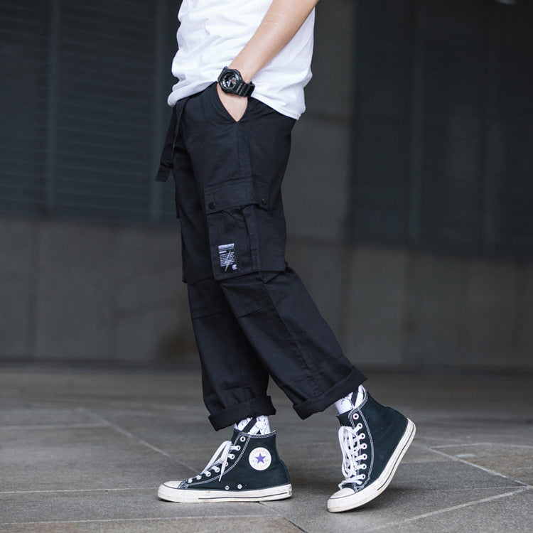 Japanese Multi-Pocket Drawstring Overalls