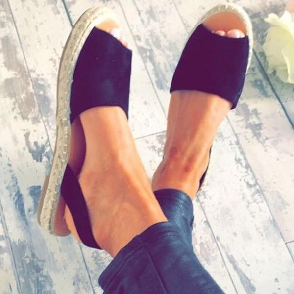 Summer Espadrilles Fashion Peep Toe Sandals Flat Sandals