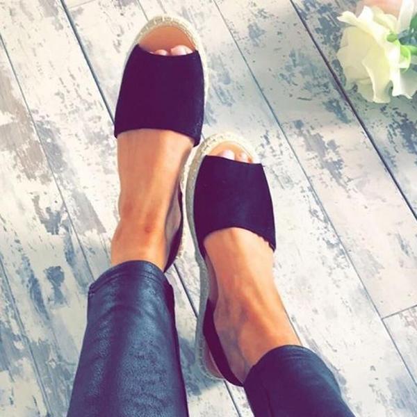Summer Espadrilles Fashion Peep Toe Sandals Flat Sandals