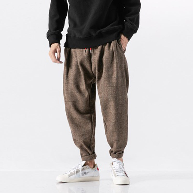 Japanese Thick Casual Plaid Trousers
