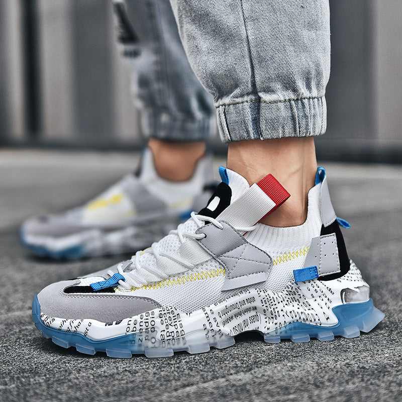 Graffiti Breathable Mesh Platform Casual Sneakers