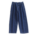 Japanese Retro Loose Straight Striped Pants