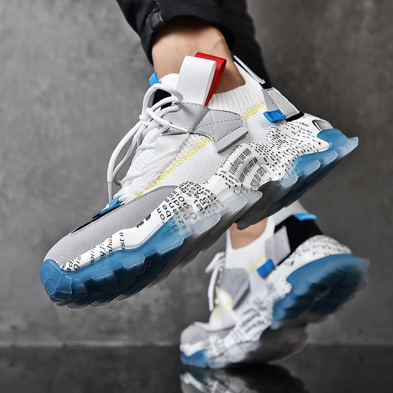 Graffiti Breathable Mesh Platform Casual Sneakers