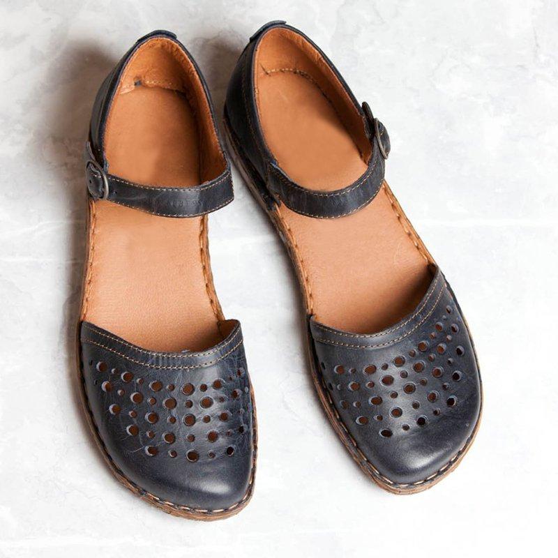 Women Summer Ladies Round Toe Hollow-Out Sandals