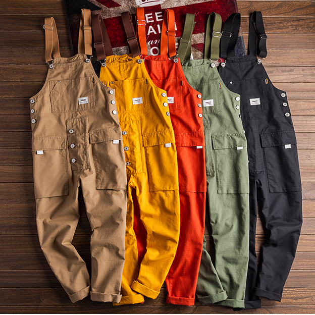 Retro Casual Multi-Pocket Jumpsuits