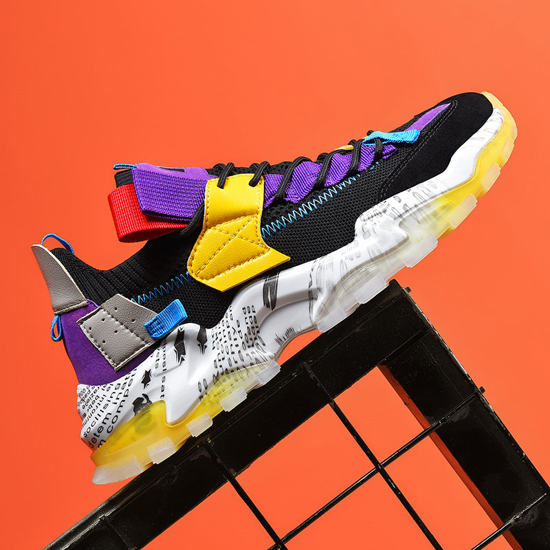 Graffiti Breathable Mesh Platform Casual Sneakers