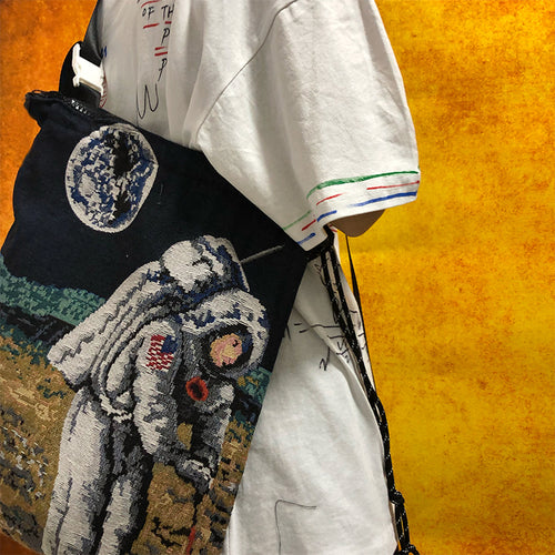 Astronaut On The Moon Expedition Crossbody Backpack
