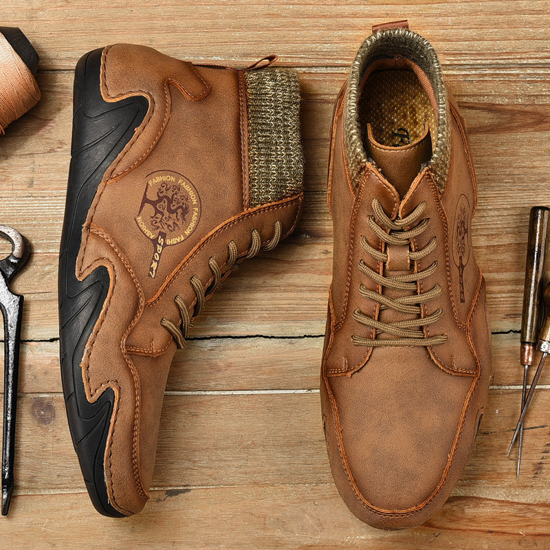 Men Handmade Leather Comfy Soft Sock Ankle Boots