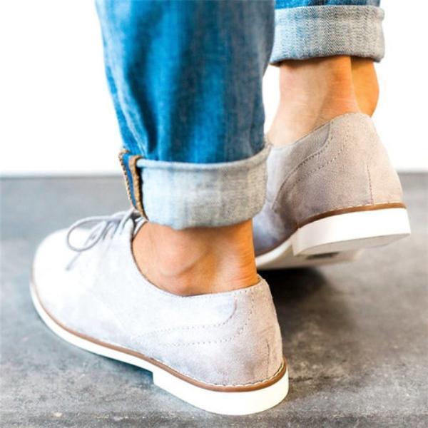 Comfort Low Heel Oxford Shoes Lace-up Daily Loafers