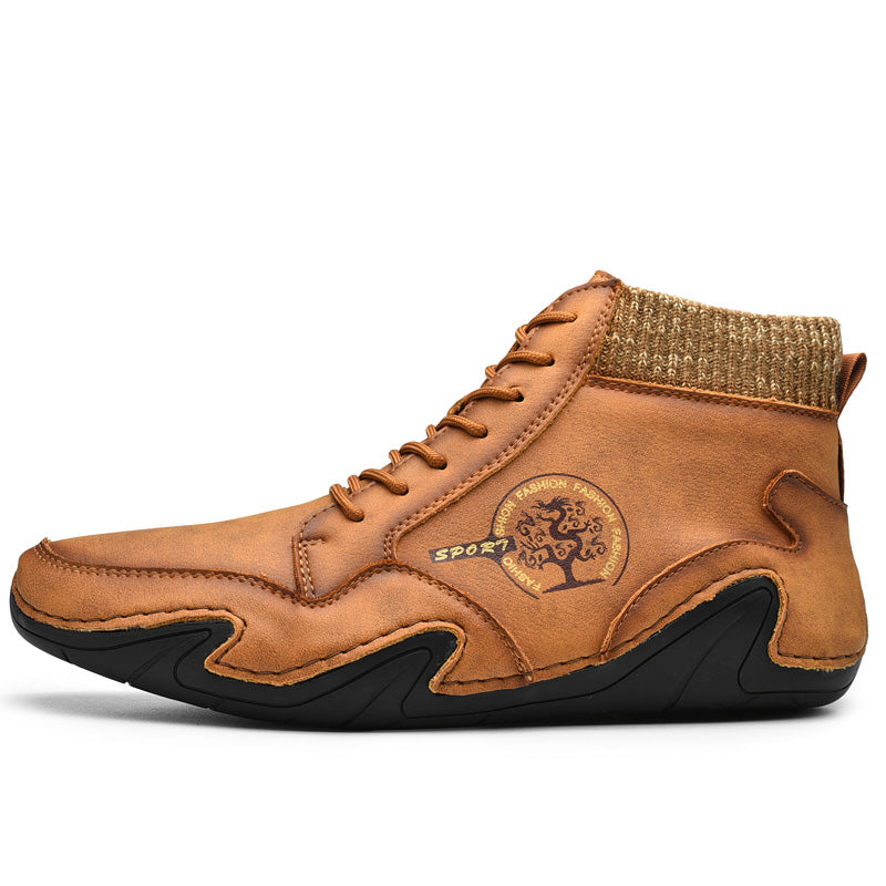 Men Handmade Leather Comfy Soft Sock Ankle Boots
