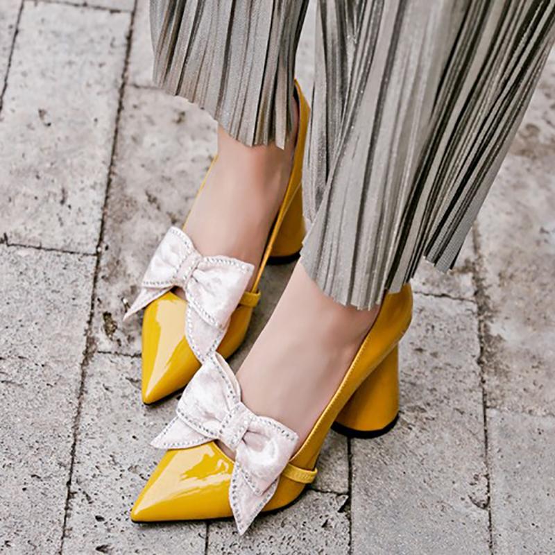 Genuine Leather Spring/fall Chunky Heel Date Shoes