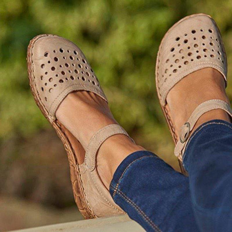 Women Summer Ladies Round Toe Hollow-Out Sandals