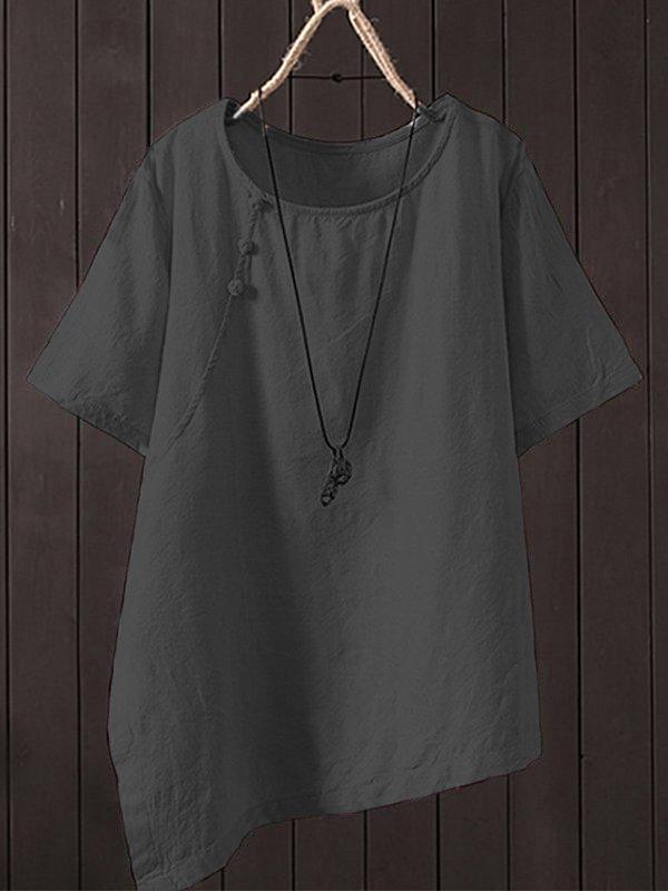 Casual Short Sleeve Round Neck Plus Size Tops