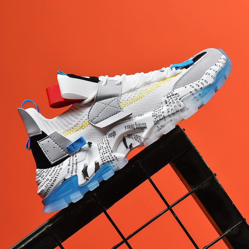 Graffiti Breathable Mesh Platform Casual Sneakers