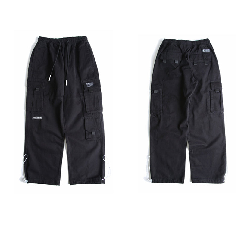 Japanese Big Pocket Straight Loose Overalls