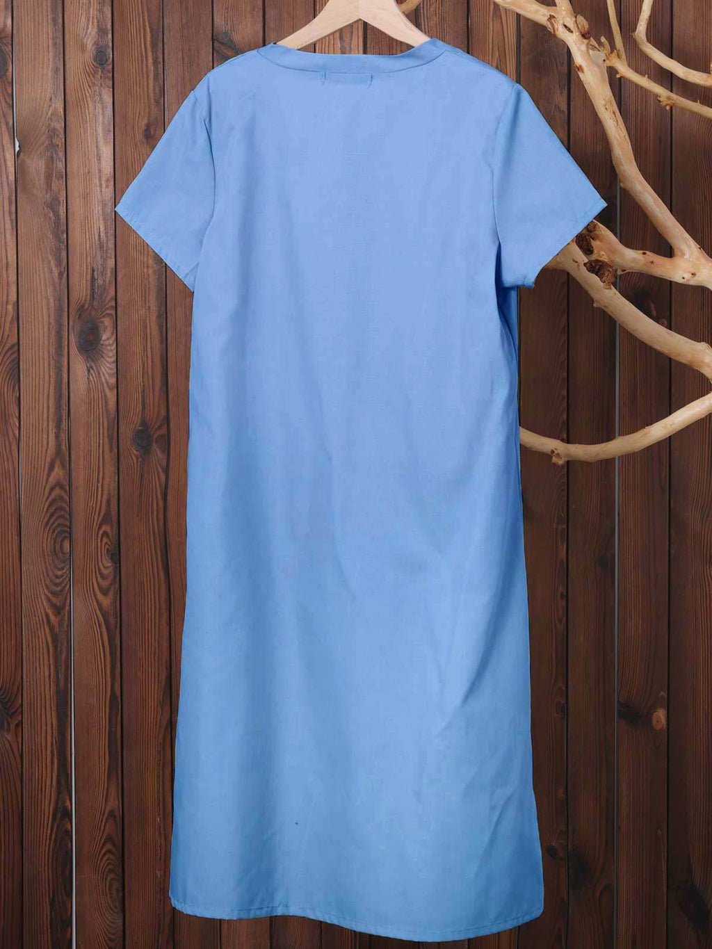 Casual Solid V-Neck Plus Size Dress