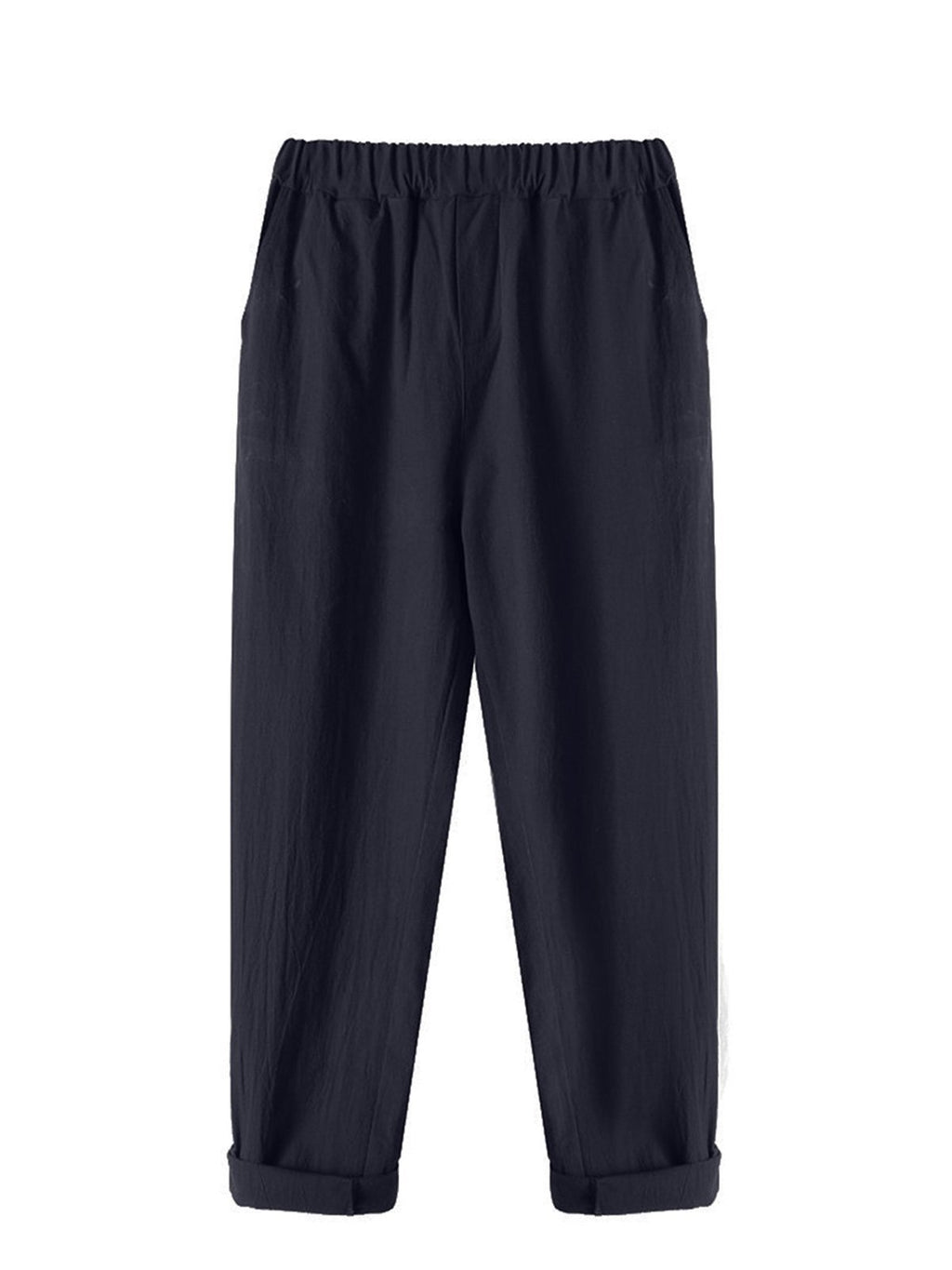 Gray Simple Basic Shift Solid Plus Size Pants