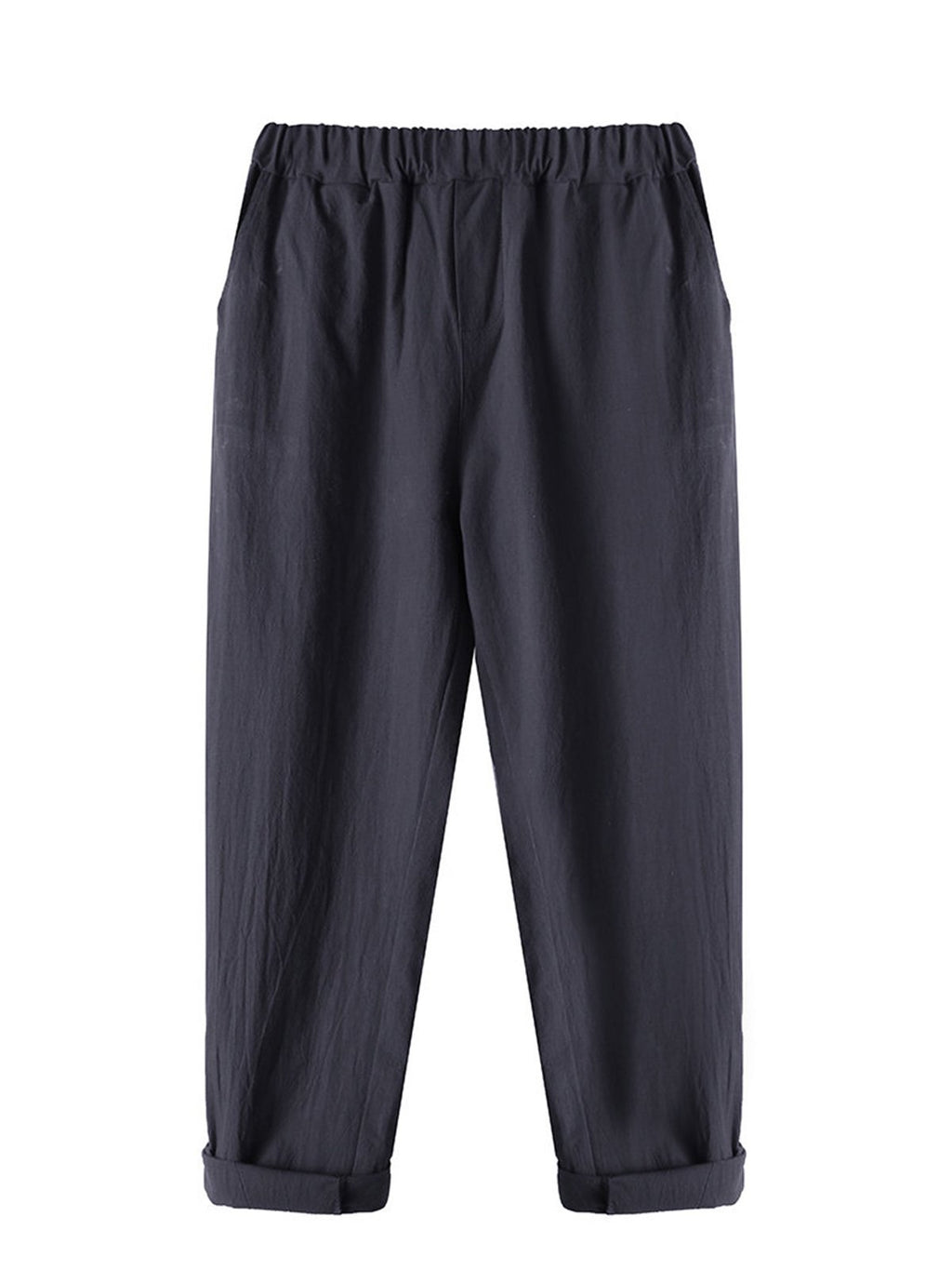 Gray Simple Basic Shift Solid Plus Size Pants