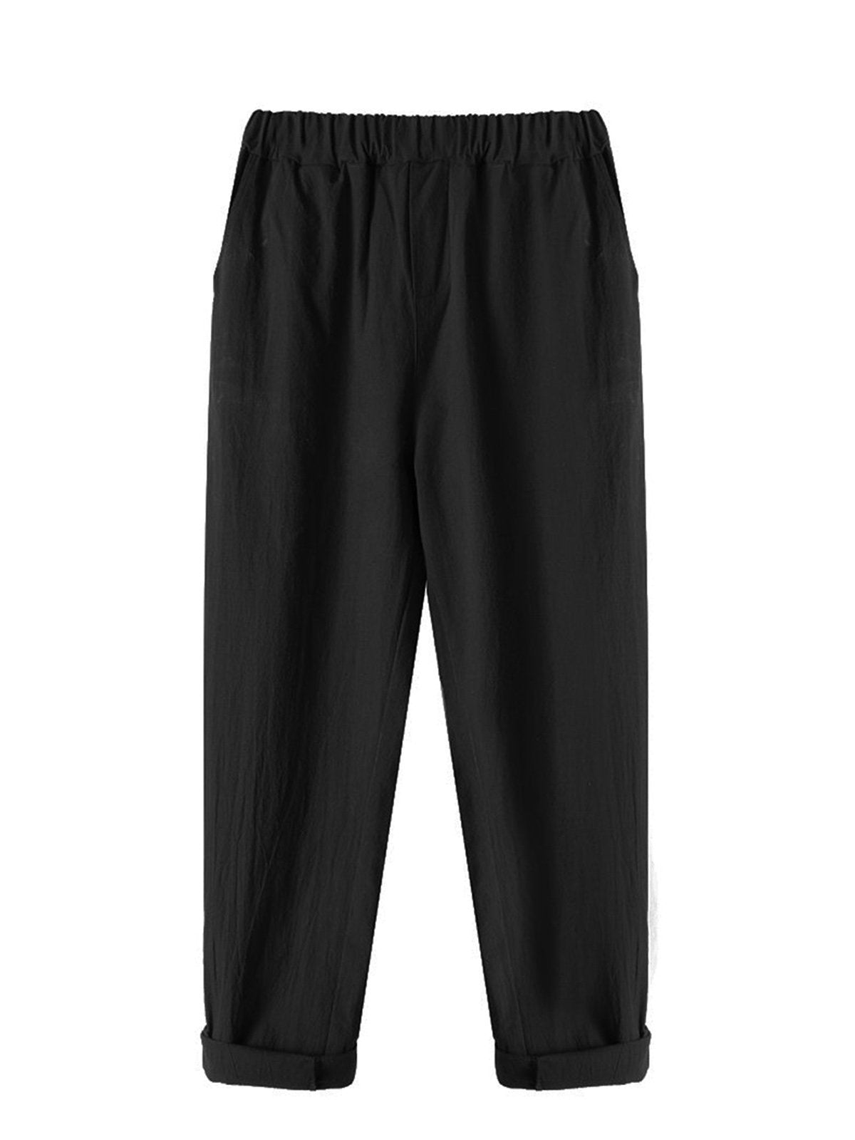 Gray Simple Basic Shift Solid Plus Size Pants
