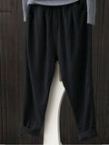 Gray Simple Basic Shift Solid Plus Size Pants