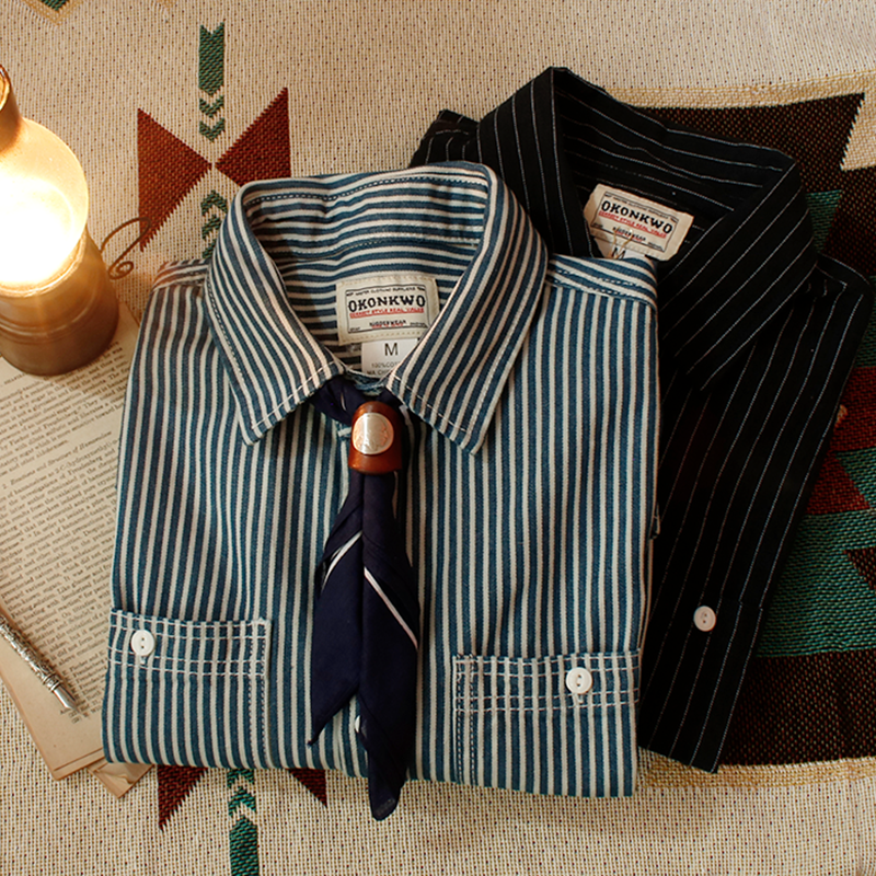 American Retro Vertical Stripes Shirts