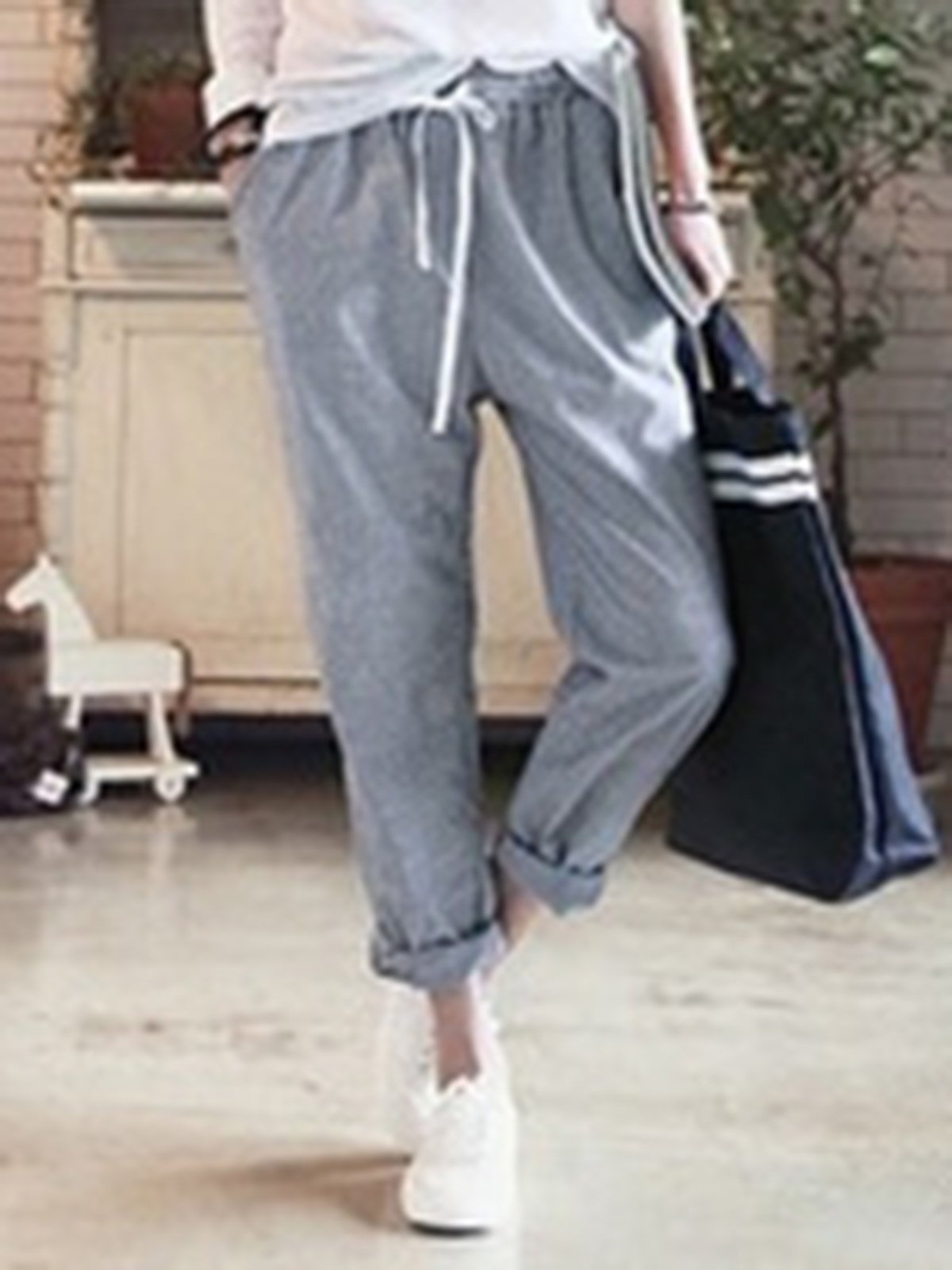 All Season Natural Casual Linen Stripes Pants