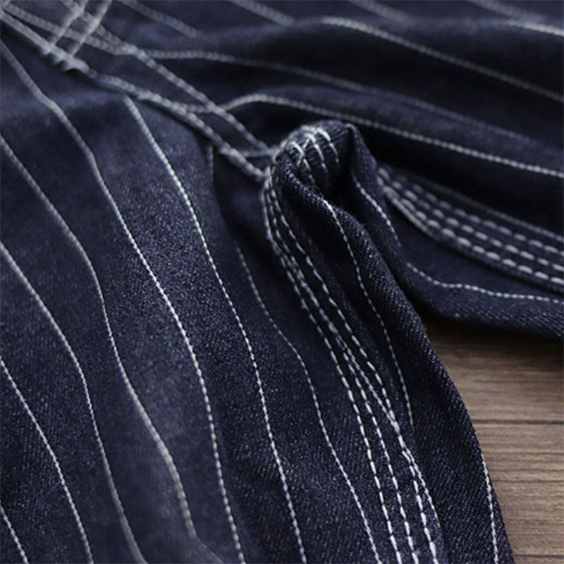 Vertical Stripe Straight Wide Leg Pants